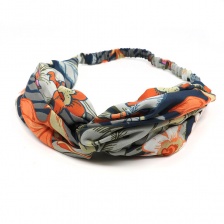 Orange Mix Bird of Paradise Polyester Twisted Headband by Peace Of Mind